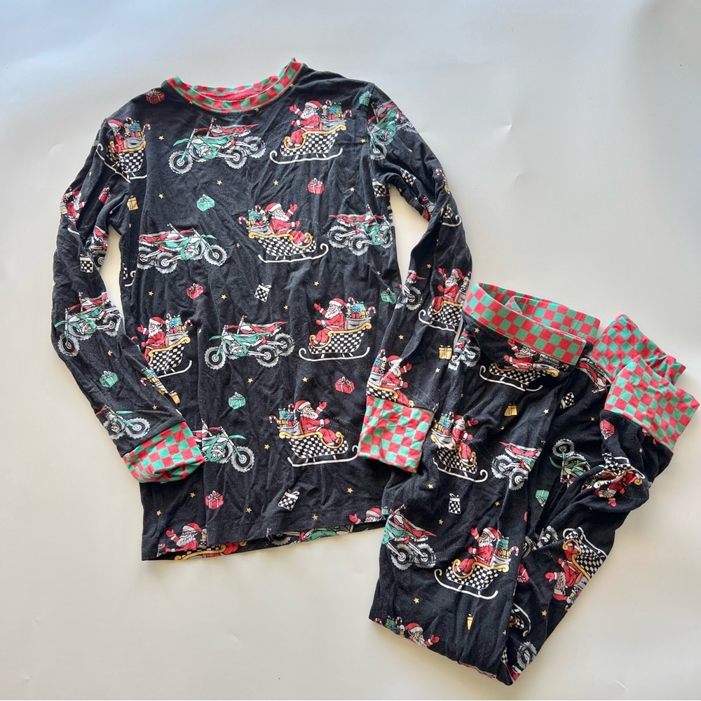 Strictly Wild Kids Youth Small Christmas Santa Speedy Sleigh Dirt Bike Pajamas